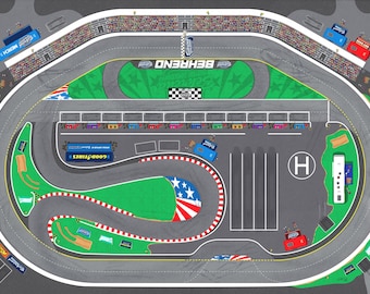 Alfombra de pista de carreras Behrend Motor Speedway - 4 pies x 6 pies.