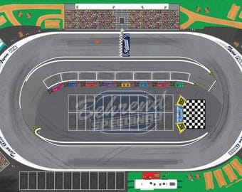 Alfombra para pista de carreras Behrend Speedway - 3 pies x 5 pies.