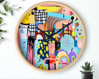 Unique wall clock, Modern art wall clock, Modern living room wall decor, Decorative Clock, Colorful Clock, Art clocks