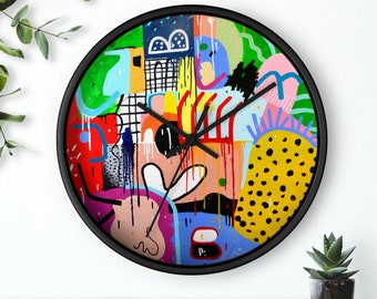 Unique wall clock, Modern art wall clock, Modern living room wall decor, Decorative Clock, Colorful Clock, Art clocks