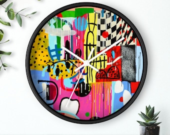 Unique wall clock, Modern art wall clock, Modern living room wall decor, Decorative Clock, Colorful Clock, Art clocks