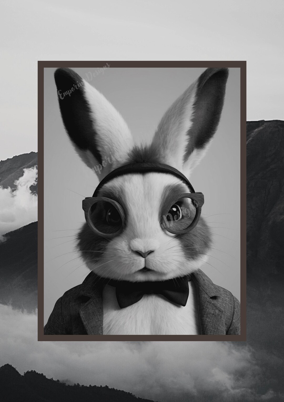 Dapper Bunny in Bow Tie Wall Art Printable - Etsy