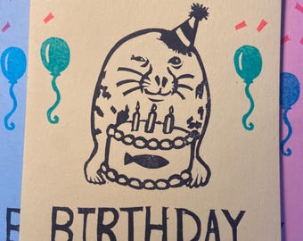 Hiyori seal print BIRTHDAY CARD