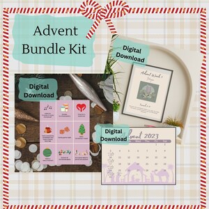 Advent Calendar Kit Advent Activity Bundle Kid Advent Calendar Printable Christmas Advent wall print advent calendar gift