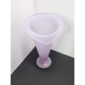 Vintage Teleflora Frosted Satin Art Glass Vase Purple - Jack in The Pulpit