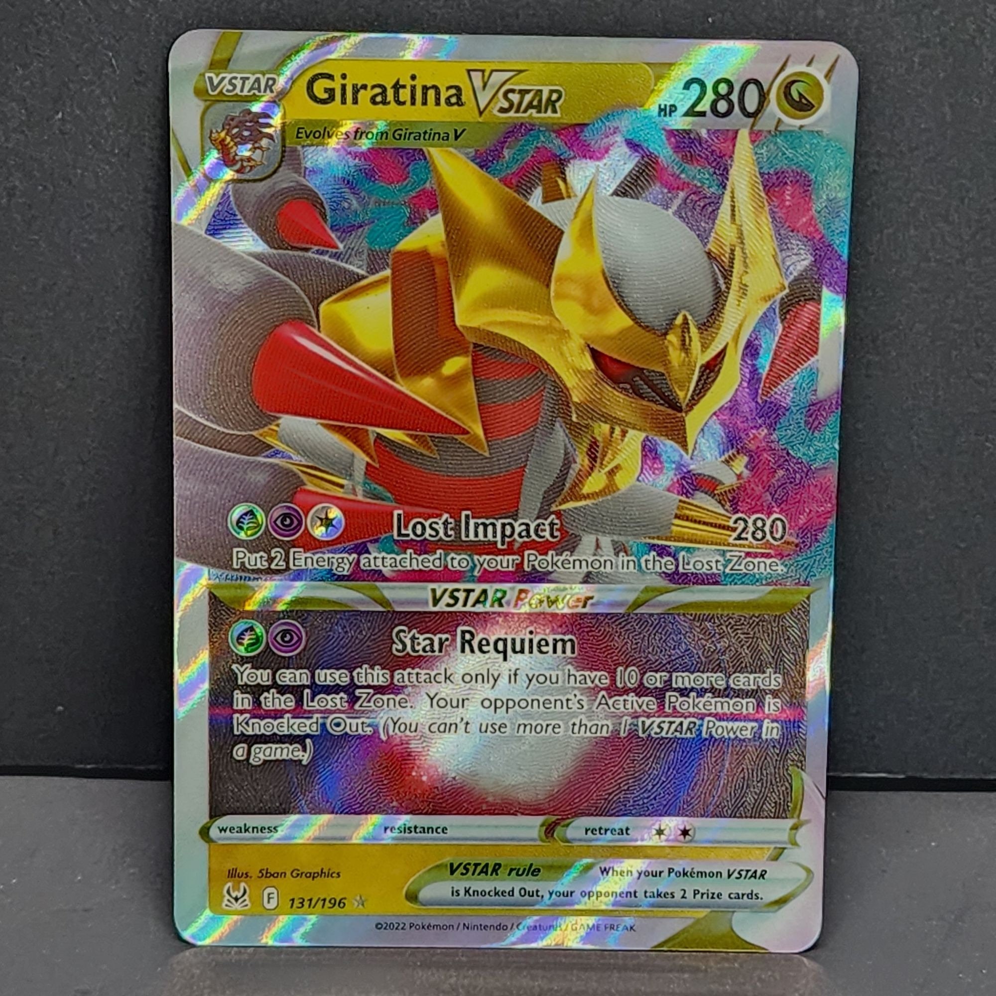 pokemon tcg lost origin 131 196 giratina vstar card Pokémon TCG Giratina VSTAR 131/196 - Sword & Shield Lost Origin Holo Ultra  Rare