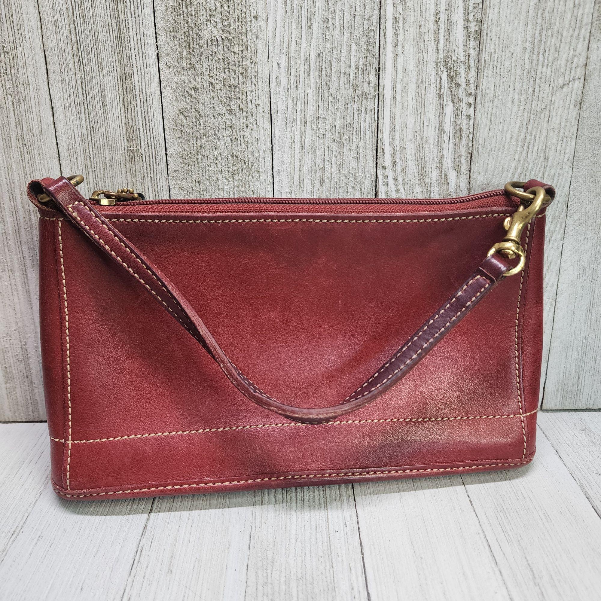 Red leather coach hotsell
