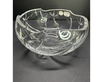 ヴィンテージチェコカットガラスボウル、カットガラス、カットボウル