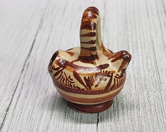 Vintage Miniature Dollhouse Water Pitcher Jag Folk Art Pottery Glazed 2.5'' Tall