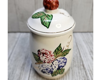 Vintage Knotts Berry Farm Canister Sugar Jam Ceramic White 5'' - Made in Japan