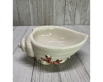 Vintage Fitz and Floyd Oceana mini open trinketschaal schelp koraalvormig