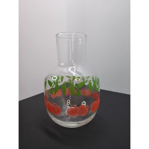 7 Glass Tomato Juice Carafe/Refrigerator Jar/Container Mid-Century Mod Libbey zdjęcie 1