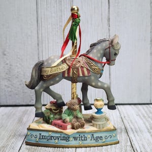Vintage Enesco Heritage House Carousel Horse 1999 Country Fair Collection