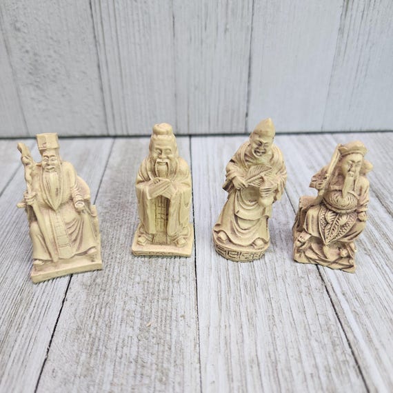 ビンテージ彫刻インドネシア賢者仏像 - 4 体セット - Etsy 日本