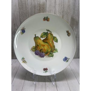 Vtg Toscport Fine China Dessert Salad Plate 10&#39;&#39; Fruit Design Czechoslovakia