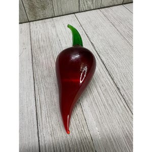 Vintage Red Chili Pepper Blown Art Glass Kitchen Home Decor 5&#39;&#39; Tall