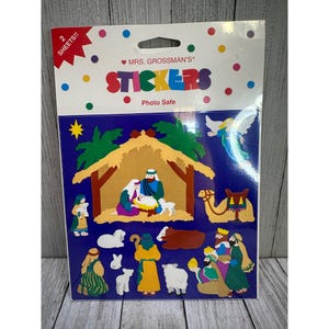 Naklejka Vintage Mrs. Grossmans Christmas Nativity Scene 1995 2 Arkusze