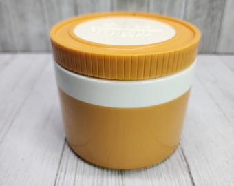 Vintage Thermos Insulated Jar with Lid Yellow White Model # 1155/3