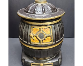 Pote de biscoitos vintage estilo McCoy, em cerâmica preta, 25 cm (10"), EUA, década de 1960, 0236