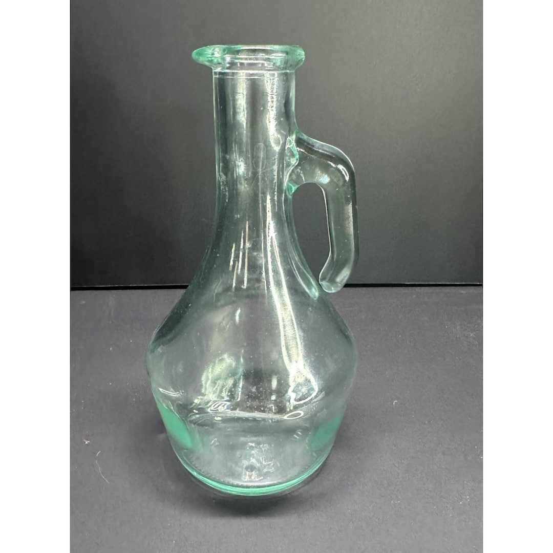 Vintage Vetreria Etrusca Decanter Bottle Glass Aqua Green 7.5