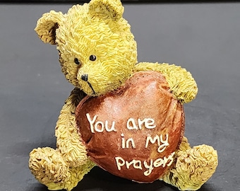 Vintage All Occasions Bear Figurine - You Are In My Prayers - 3'' Tall Decorative