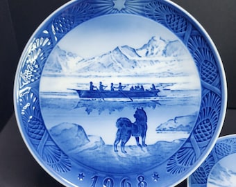 Assiette de collection The Last Umiak, Royal Copenhagen, 1968 - Vendue à l'unité