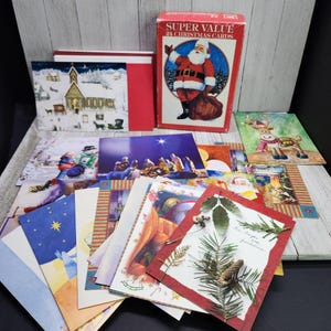 Vintage Verschiedene Weihnachts Grußkarten Sortiert - 22 Stück Nur!
