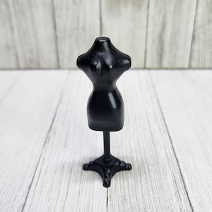 Vintage Dollhouse Miniature Dress Form Mannequin Metal Black 3.5&#39;&#39; Tall