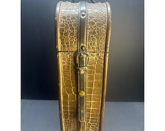 Vintage houten wijnkist, geschenkverpakking, retro, decoratieve kist voor één fles, 39,5 cm hoog