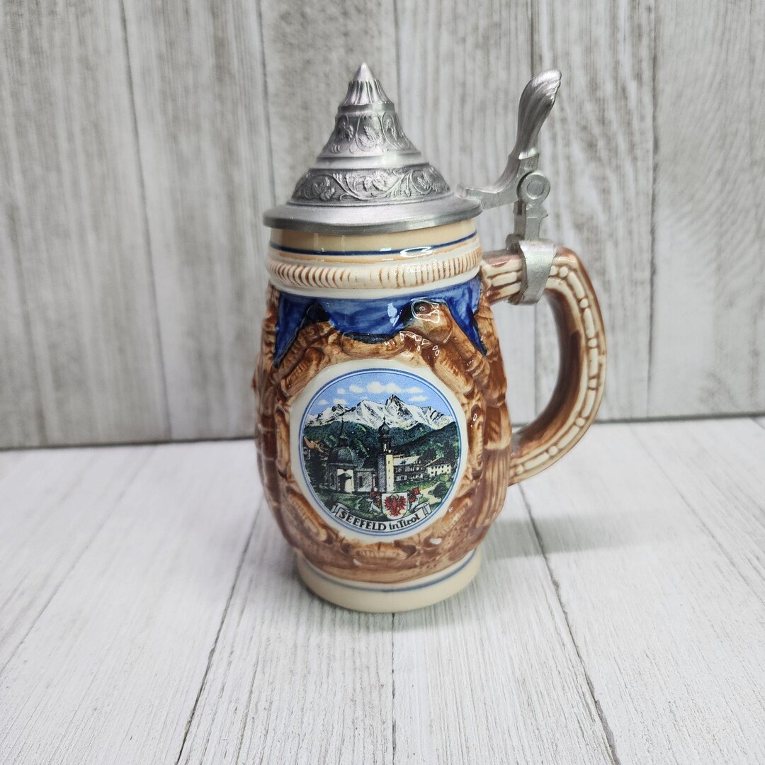 Fanion Ancien Seefeld, Suisse, Déco Vintage, Motif Bateau