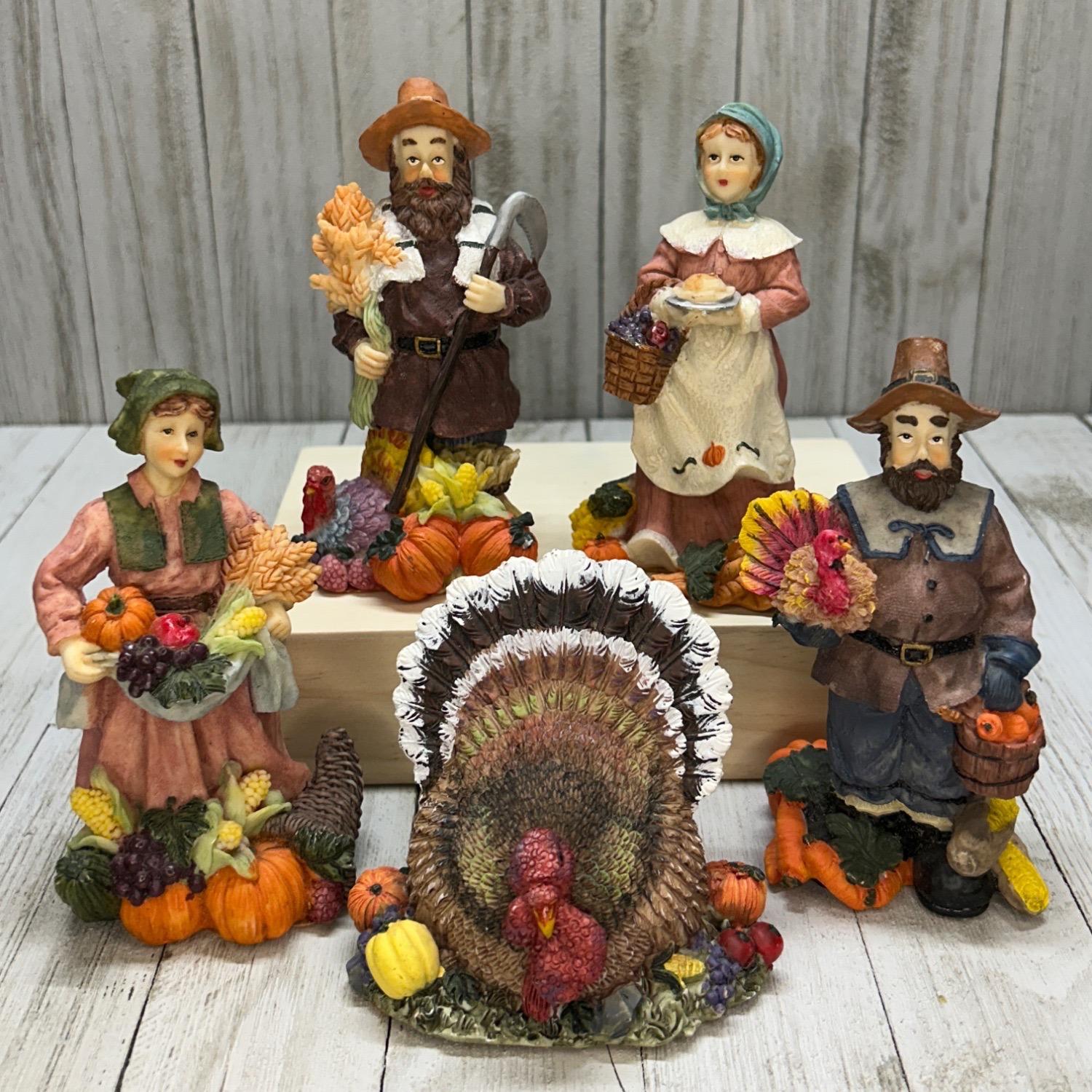 Vintage K's Collection Set of 4 Thanksgiving Figurines and A