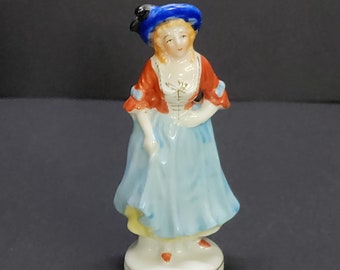 Vintage Victorian Colonial Woman Figurine Hand Painted Porcelain Occupied Japan