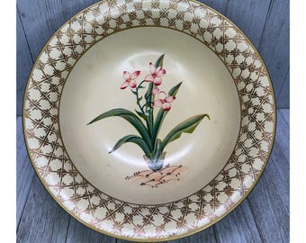 Vintage A. Santos Portugal Serving Bowl White Embossed Fruit