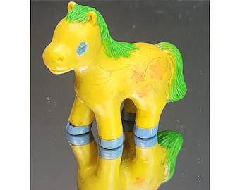 Vintage Soma Mini PVC Pony Yellow 90s Used Condition 2 inches Tall