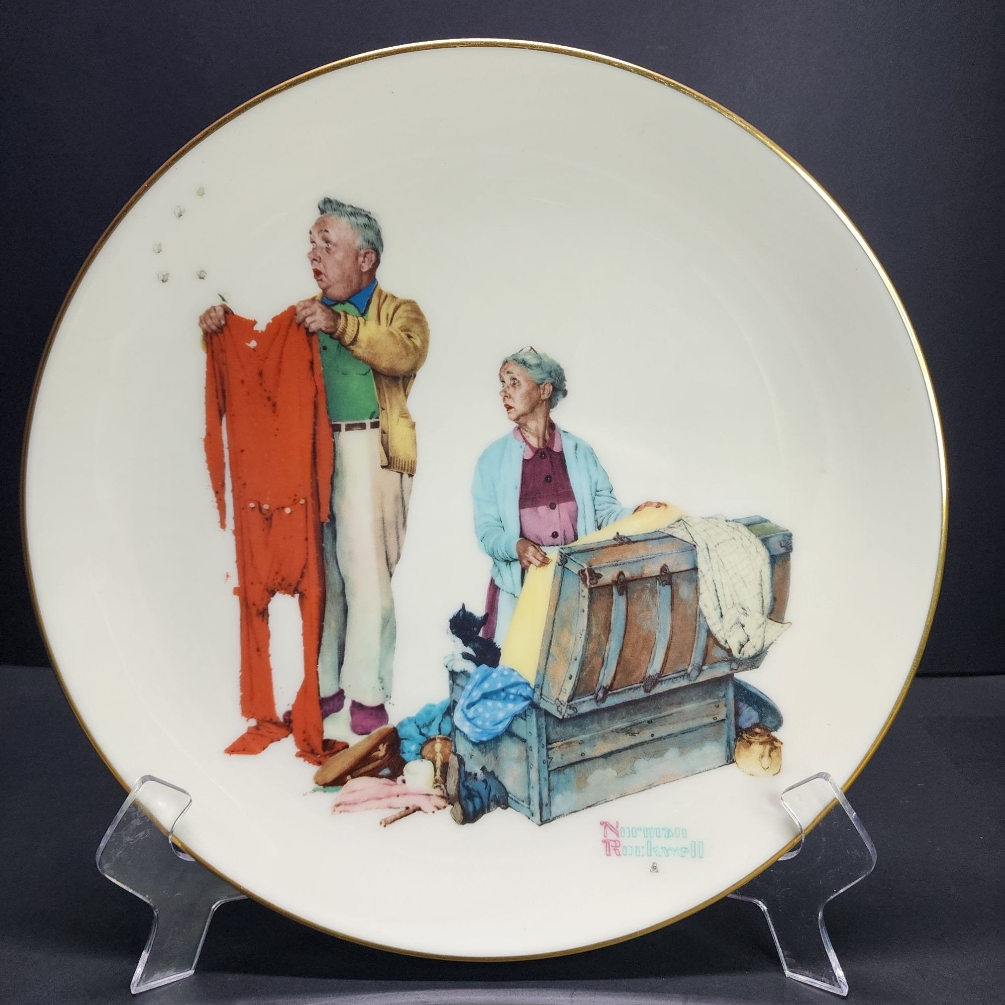 Norman Rockwell Four Season Fall Chilly Reception Collectors Plate