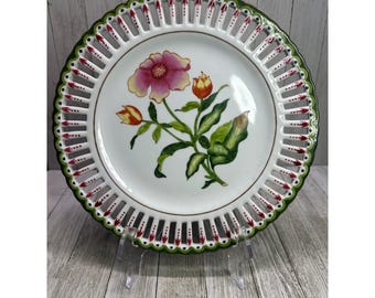 オリエンタルプレート 花柄 装飾 コレクターズアイテム 7.5 x 2インチ