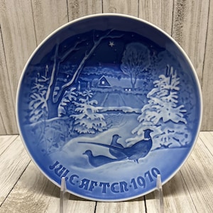 Vtg B&G Copenhagen Pheasants in the Snow at Christmas Plate  Jule After 1970