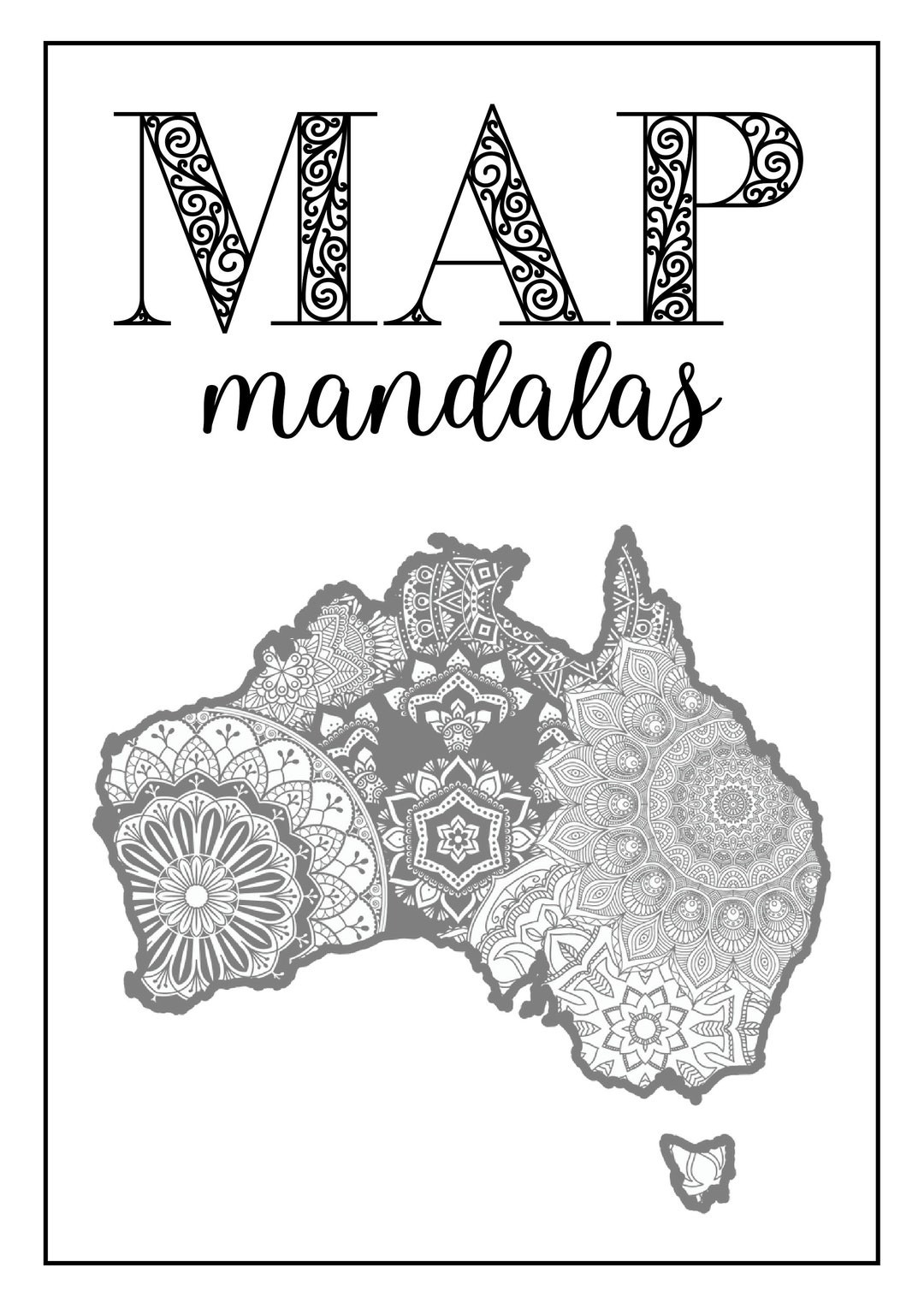 32 Countries Mandala Map Printable Coloring Pages Black White Etsy