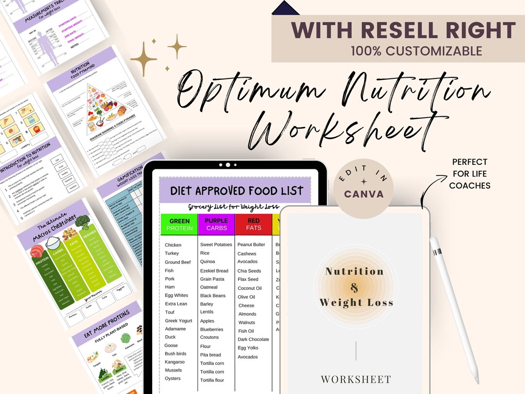 Nutrition & Weight Loss Worksheet Done for You Handout Worksheet for
