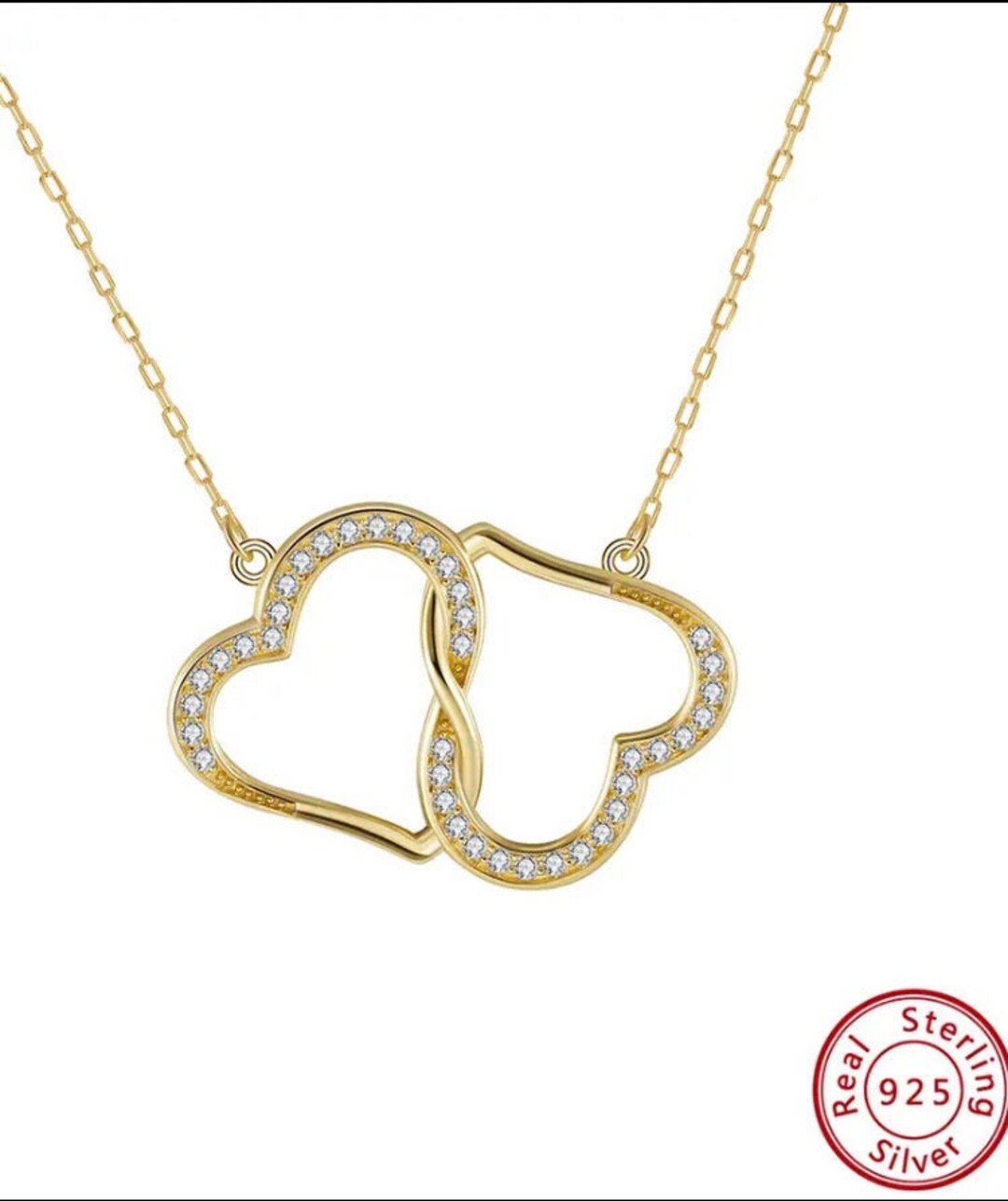 AFFY Interlocked Heart & Paw Pendant - 14k Gold Over Sterling Silver Necklace | Pet Lover Jewelry - View #13
