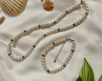 Turquoise Eden Perlenkette und Perlenarmband