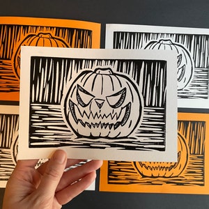 Jack-O-Lantern  Block Print