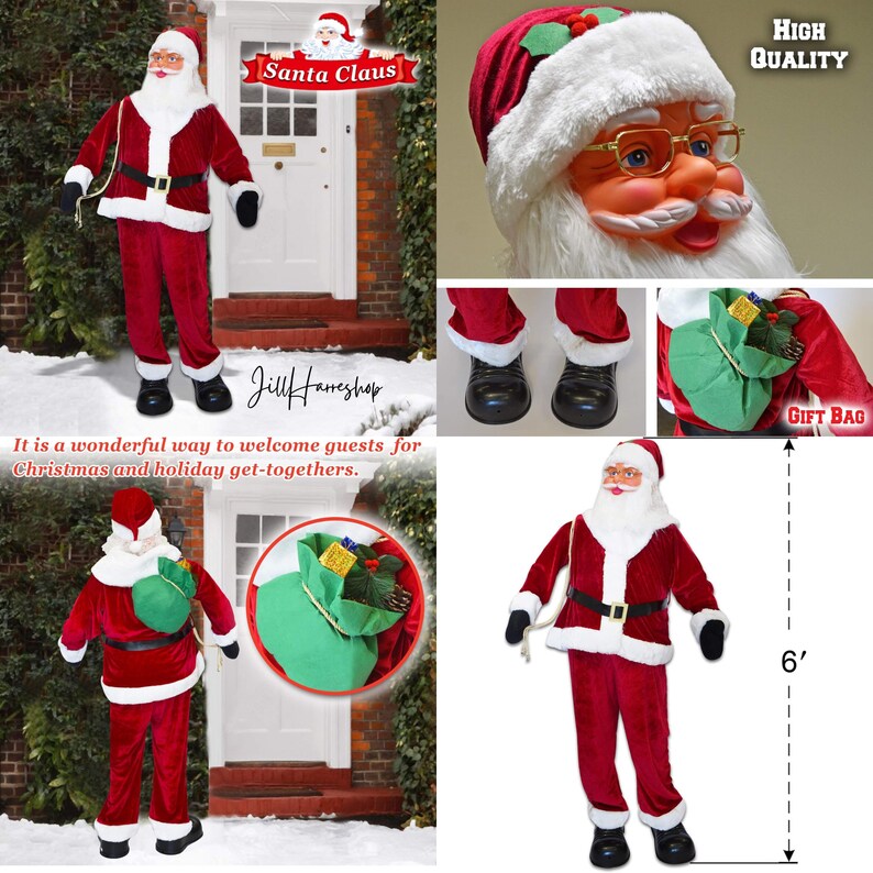 Santa Claus Christmas Animation Singing and Dancing 6FT Santa Etsy