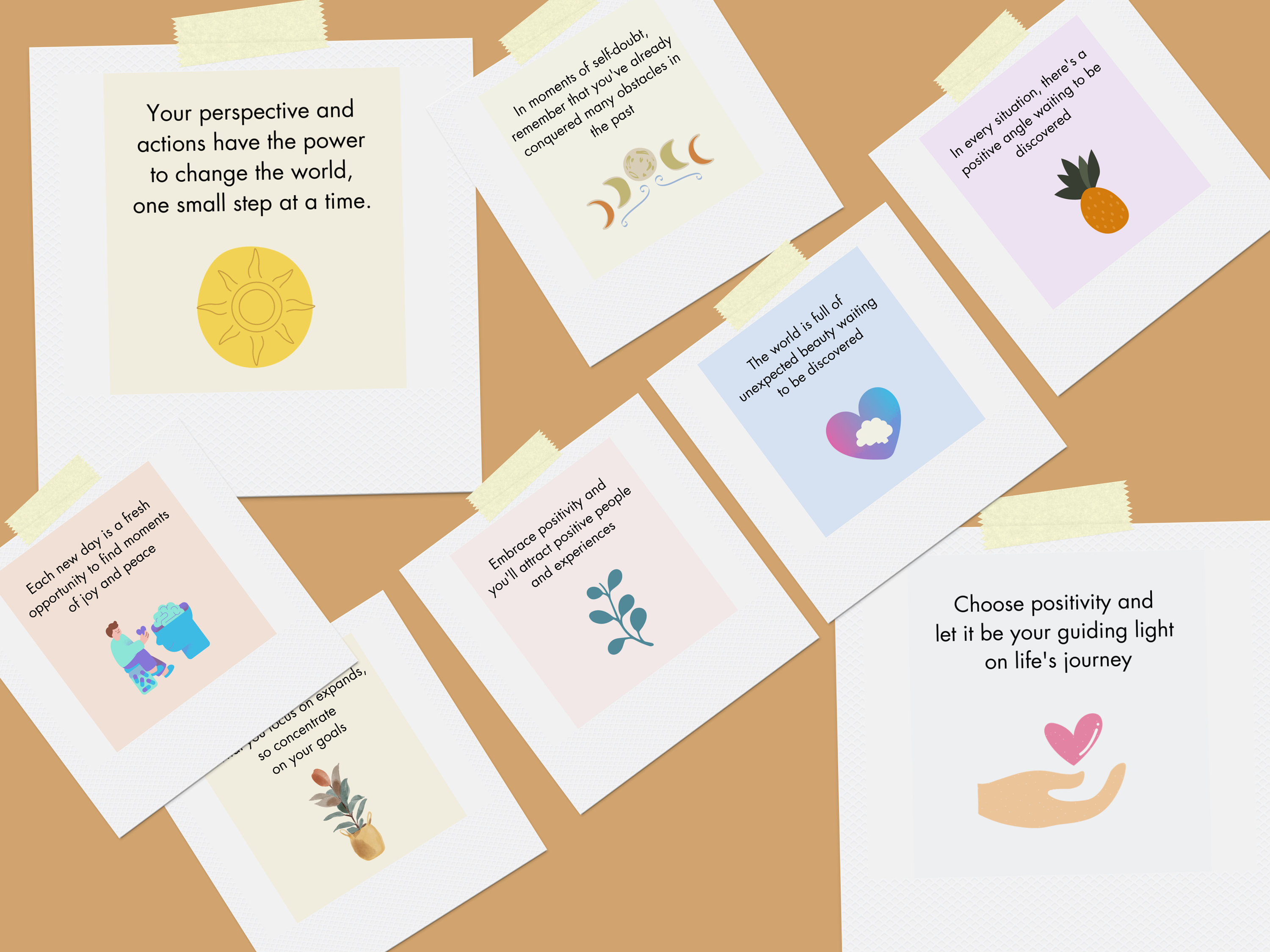 Printable Positive Message Motivational Cards Inspirational Etsy