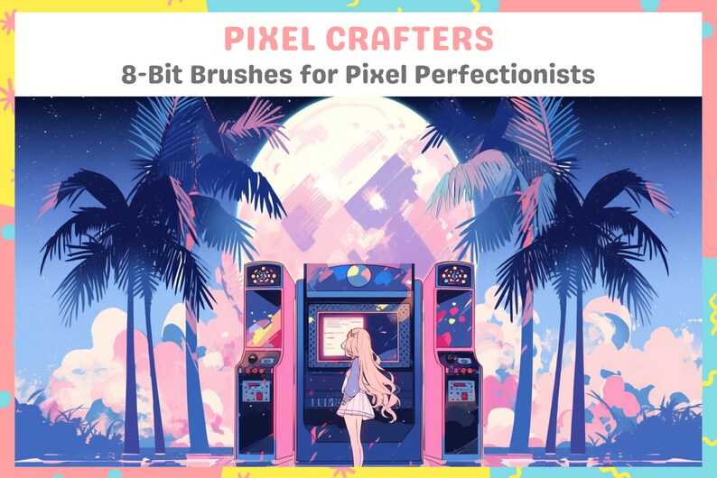 Pixelated Paradise Ultimate Retro Pixel Art Procreate Brush Set