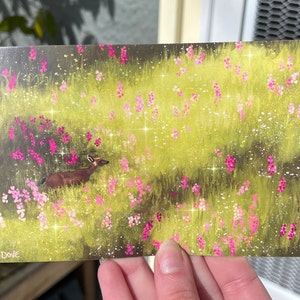 Wicke Sommer Rehe funkeln Postkarte **Original Kunst Postkarte** Natur Fee Fantasie inspiriert Kunst Ästhetik