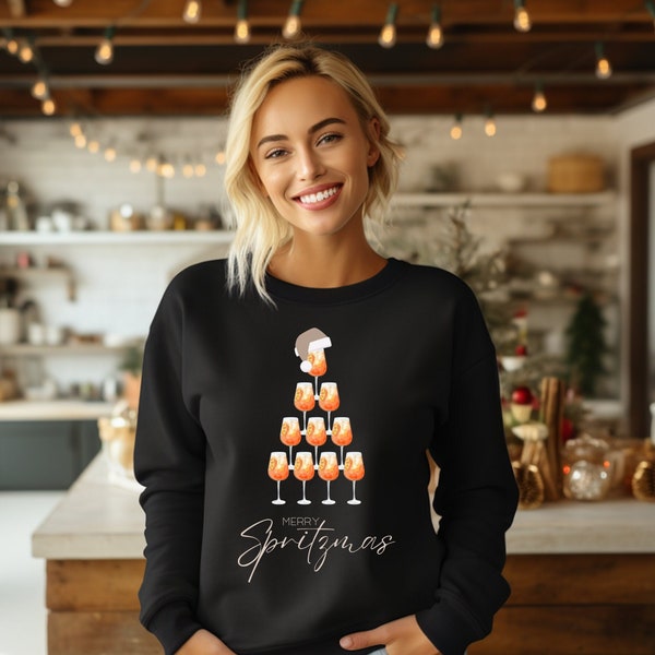 Weihnachts Pulli | Aperol Spritz | Merry Spritzmas | Weihnachtsfeier | lustiger Weihnachtspulli | Party Christmas Sweater | Frauen |  Männer