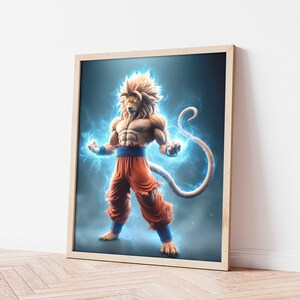 PDF. Wandkunst, druckfertig. Anime-Tiger und Löwen. 5 Dateigrößen. Raumdekoration - 4