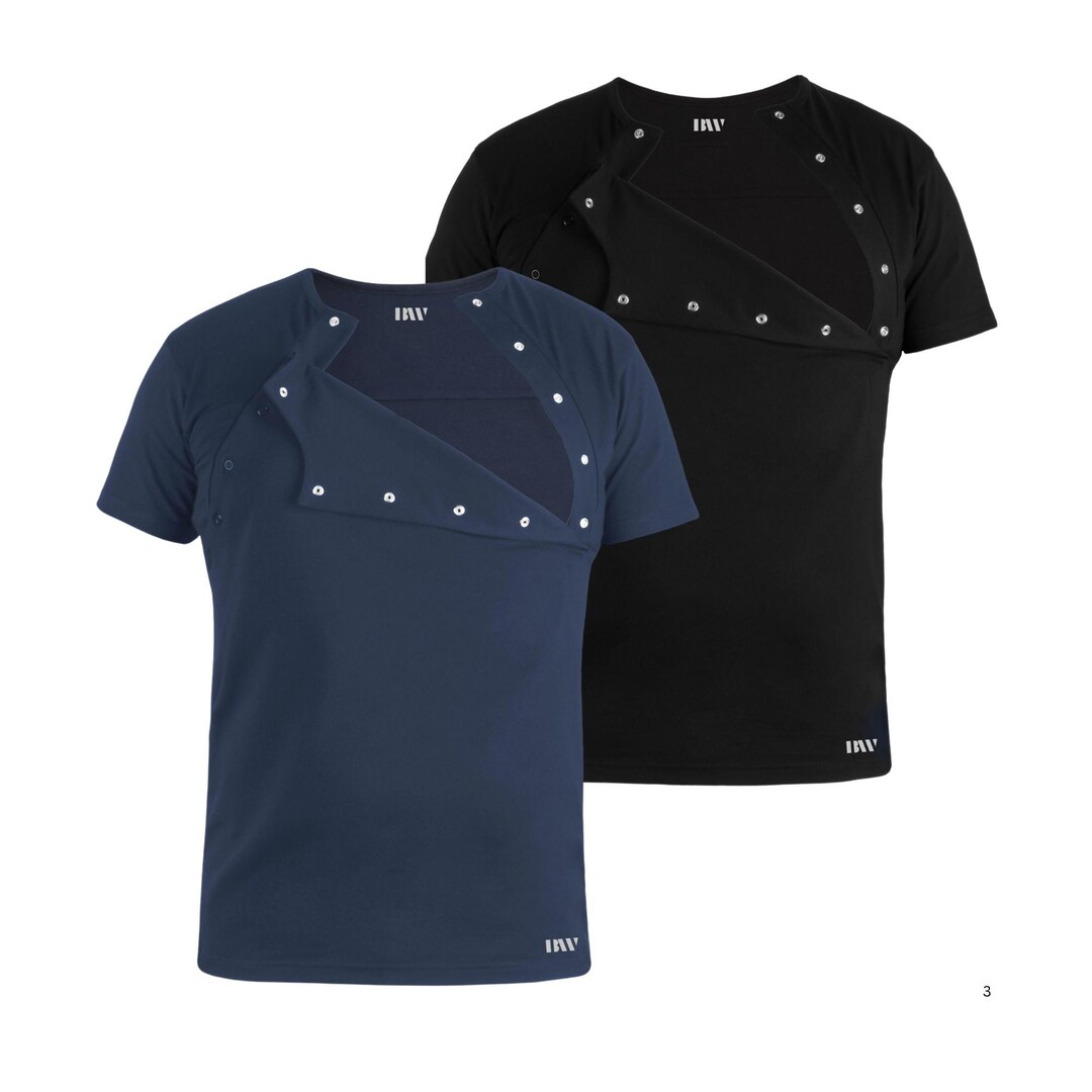 Chemotherapy Dialysis Port Access Thick Warm T-shirt With Chest Port