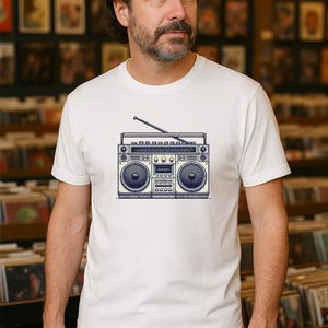 Maglietta Gen X Boom Box - Maglietta nostalgia anni '80 / Maglietta grafica Boombox vintage / Regalo di musica retrò